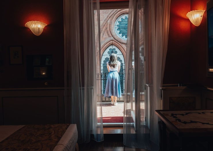 Chambre Double Deluxe avec Terrasse  Art Hôtel Commercianti Bologne