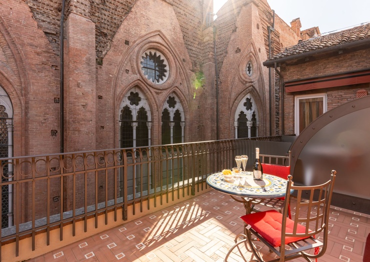 Chambre Double Deluxe avec Terrasse  Art Hôtel Commercianti Bologne