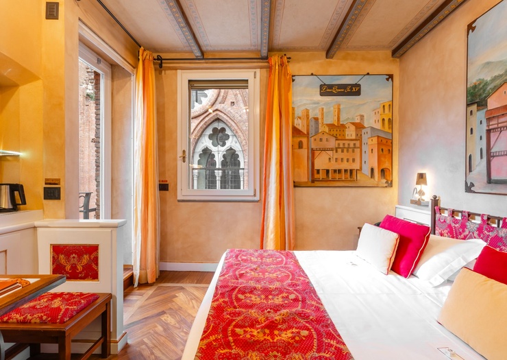 Chambre Double Deluxe avec Terrasse  Art Hôtel Commercianti Bologne