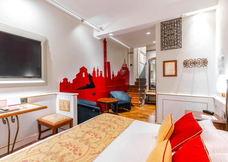 Chambre Double Classique  Art Hôtel Commercianti Bologne