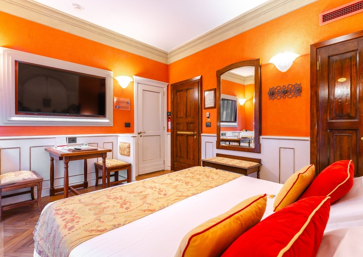 Chambre Double Deluxe avec Terrasse  Art Hôtel Commercianti Bologne