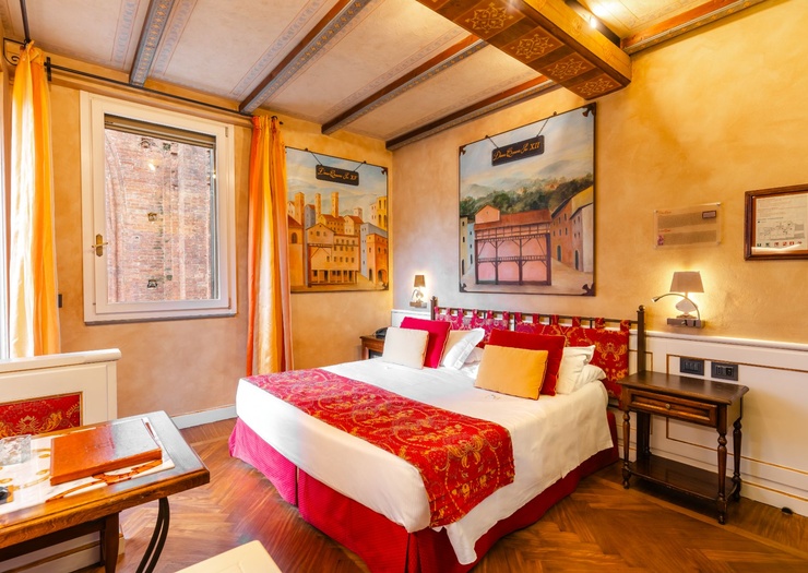 Chambre Double Deluxe avec Terrasse  Art Hôtel Commercianti Bologne