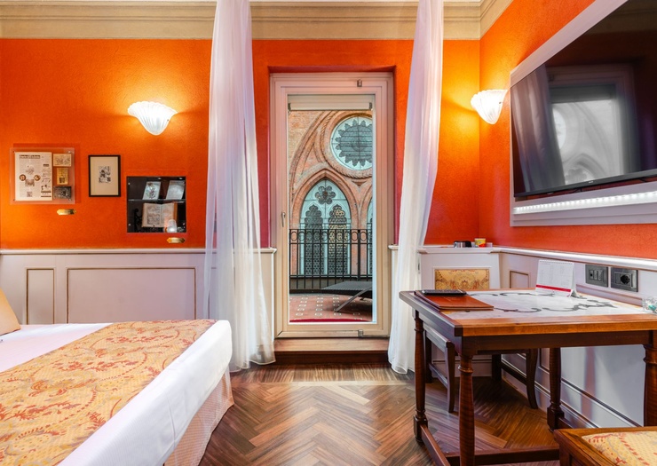 Chambre Double Deluxe avec Terrasse  Art Hôtel Commercianti Bologne